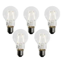 Set van 5 E27 LED lamp A60 lux sensor 2,5W 250 lm 2200K