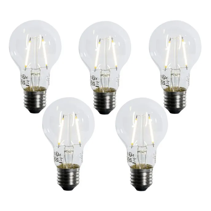 Set van 5 E27 LED lamp A60 lux sensor 2,5W 250 lm 3000K