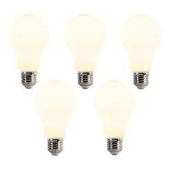 Set van 5 E27 LED lamp A67 opaal 8W 900 lm 2700K