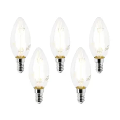 Set van 5 E14 LED lamp B35 helder 2,2W 470 lm 2700K