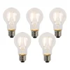 Set van 5 E27 LED lamp filament A60 2W 210 lm 2200K