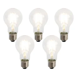 Set van 5 E27 LED lamp filament A60 schemersensor 4W 470 lm 2700K