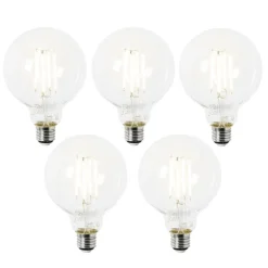 Set van 5 E27 LED lamp G95 helder 2,2W 470 lm 2700K