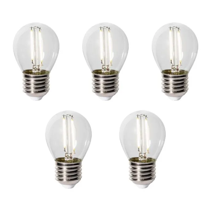 Set van 5 E27 LED lamp P45 schemersensor 3W 250 lm 3000K