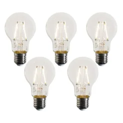 Set van 5 E27 LED lampen A60 helder 3W 320 lm 2700K