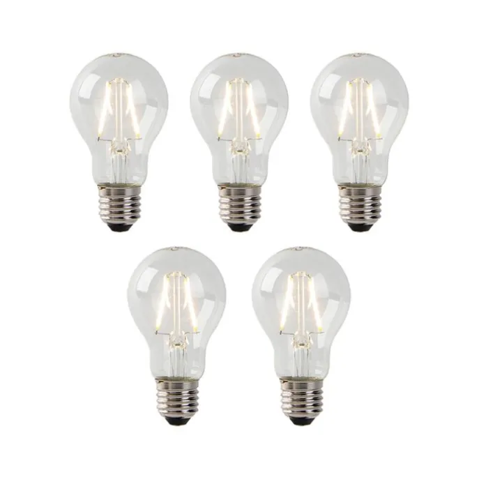 Set van 5 E27 LED lampen A60 helder 2W 180 lm 2700K