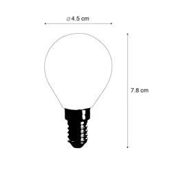 Set van 5 E14 LED lampen filament P45 4W 470 lm 2700K