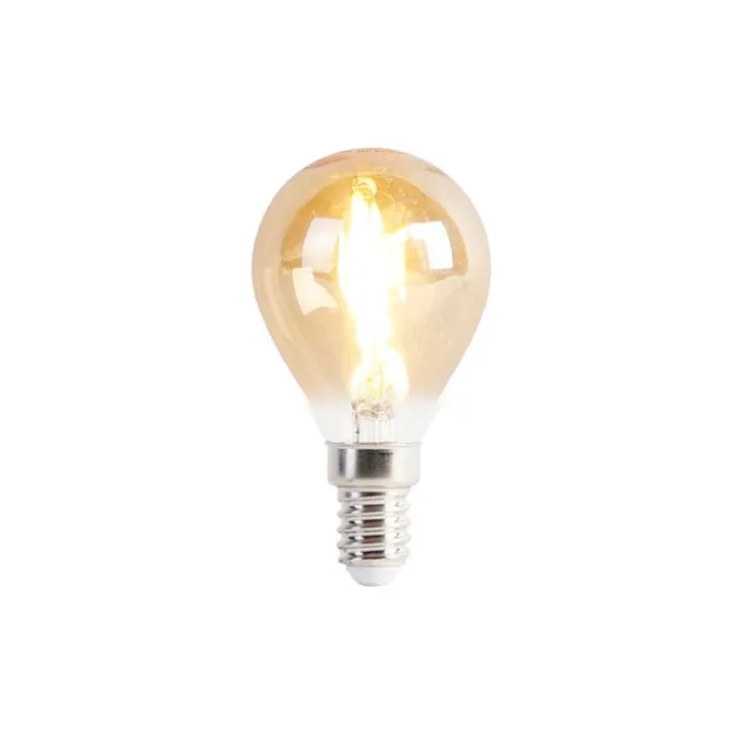 Set van 4 E14 LED lampen P45 goud 2W 180 lm 2100K