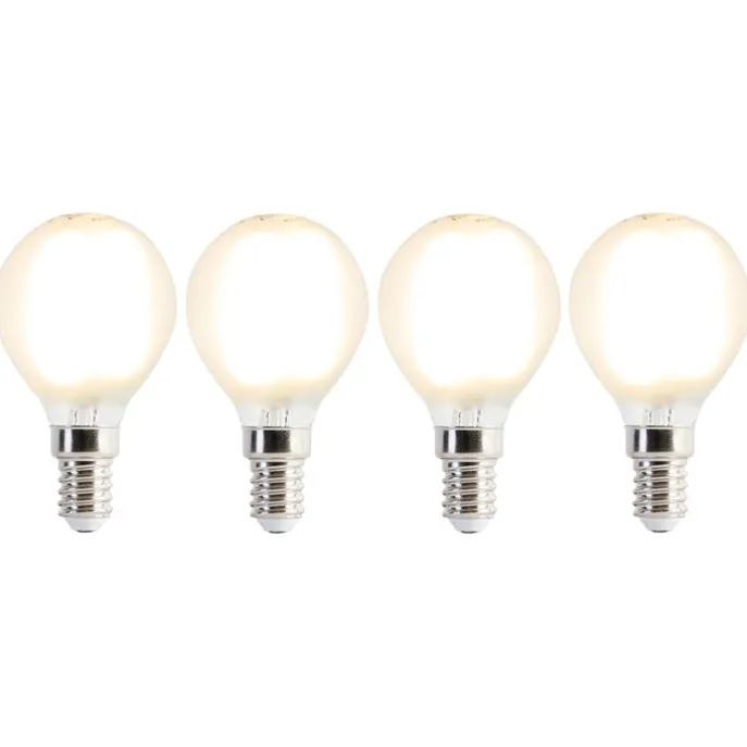 Set van 4 E14 LED lampen P45 mat 3,5W 360 lm 2700K