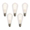 Set van 5 E27 LED lampen spiraal filament ST64 5W 400 lm 2200K
