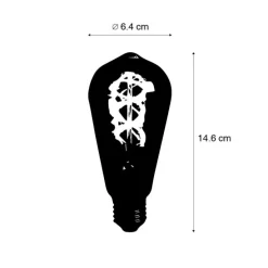 Set van 5 E27 LED lampen spiraal filament ST64 5W 400 lm 2200K