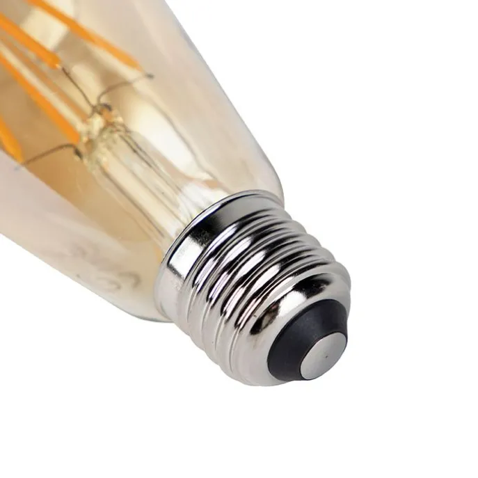Set van 3 E27 LED lampen ST64 goud met schemersensor 4W 400 lm 2200K