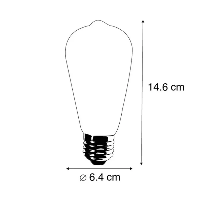 Set van 3 E27 LED lampen ST64 goud met schemersensor 4W 400 lm 2200K