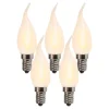 Set van 5 E14 LED matte kaarslamp BXS35 1W 100 lumen 2200K