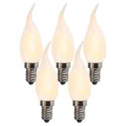 Set van 5 E14 LED matte kaarslamp BXS35 1W 100 lumen 2200K
