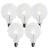 Set van 5 E27 3-staps dimbaar LED spiraal filament G125 4W 450 lm 3000K