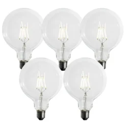 Set van 5 E27 3-staps dimbaar LED spiraal filament G125 4W 450 lm 3000K