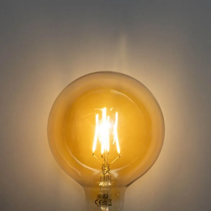 Set van 5 E27 3-staps dimbaar LED goud G125 4W 450 lm 2700K