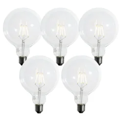 Set van 5 E27 3-staps dimbaar LED spiraal filament G125 4W 450 lm 2700K