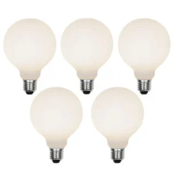 Set van 5 E27 3-staps dimbare LED lamp G95 mat 5W 550 lm 3000K