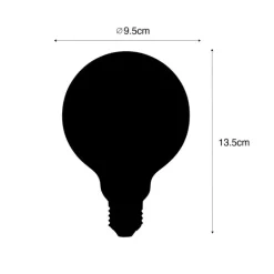 Set van 5 E27 3-staps dimbare LED lamp G95 mat 5W 550 lm 3000K