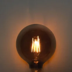 Set van 5 E27 3-staps dimbare LED lampen smoke G125 4W 150 lm 1900K