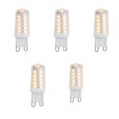 Set van 5 G9 dimbare LED lampen 3W 250 lm 3000K