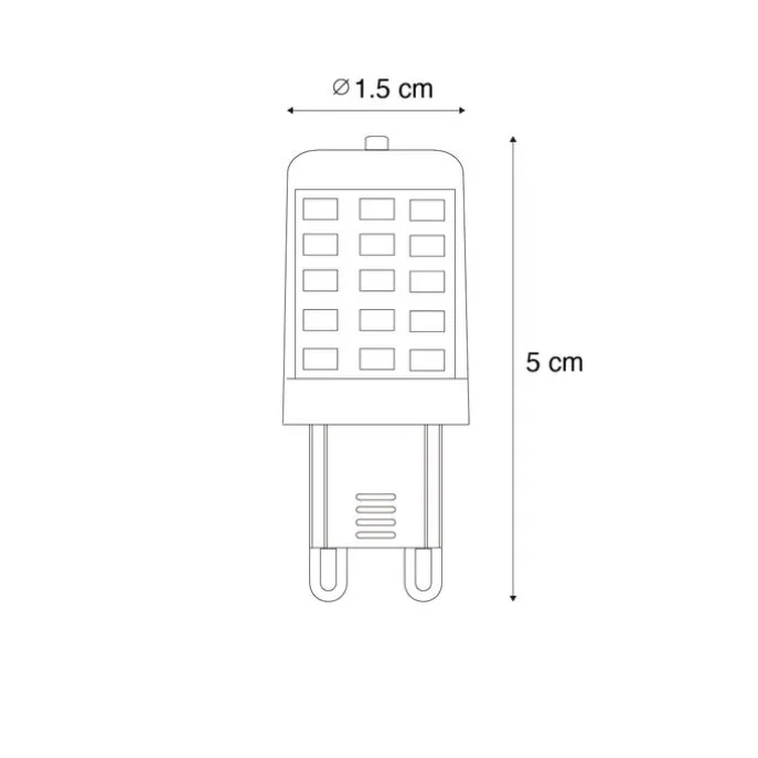 Set van 5 G9 dimbare LED lampen opaal 3W 250 lm 2700K