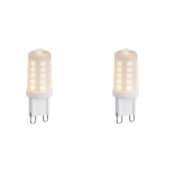 Set van 2 G9 dimbare LED lampen opaal 1.2W 100 lm 2200K