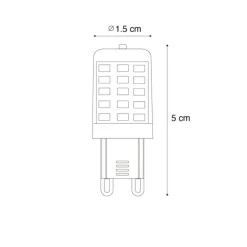 Set van 5 G9 dimbare LED lampen 3.2W 250 lm 2200K
