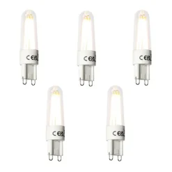 Set van 5 G9 LED filament lamp 2,5W 240 lm 2300K
