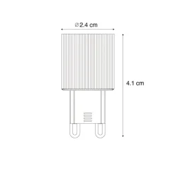 Set van 5 G9 24mm dimbare LED lampen 3W 300 lm 2700K