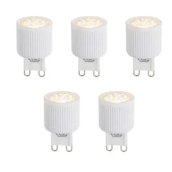 Set van 5 G9 20mm 3-staps dimbare LED lampen 3W 300 lm 2700K
