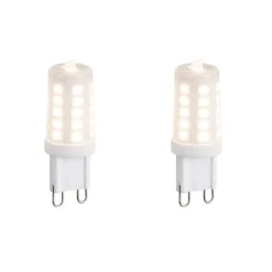 Set van 2 G9 3-staps dimbare LED lampen opaal 3W 250 lm 2700K