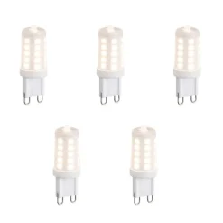 Set van 5 G9 3-staps dimbare LED lampen opaal 3W 250 lm 2700K