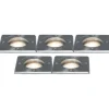 Set van 5 Grondspots staal IP65 - Basic Square