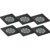 Set van 6 grondspots zwart vierkant incl. LED IP65 solar - Terry
