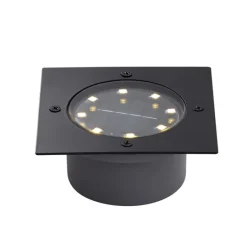 Set van 6 grondspots zwart vierkant incl. LED IP65 solar - Terry