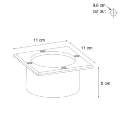 Set van 6 grondspots zwart vierkant incl. LED IP65 solar - Terry