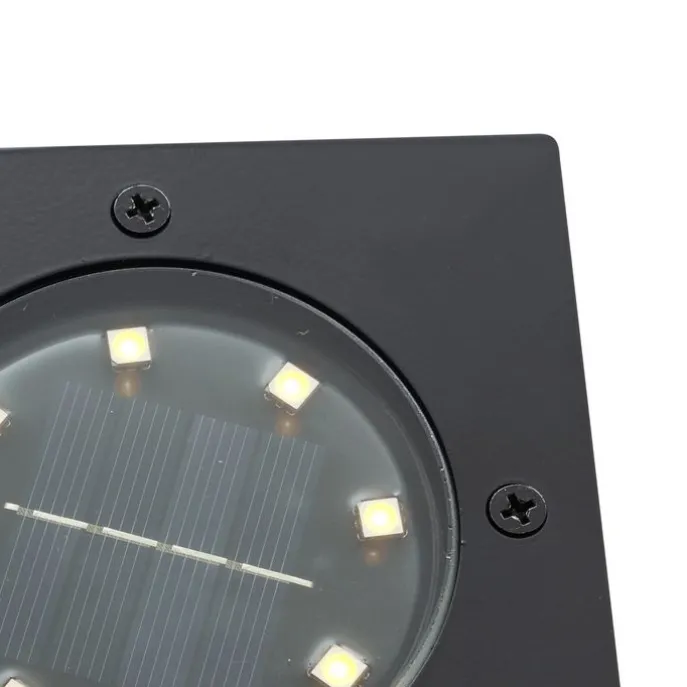 Set van 6 grondspots zwart vierkant incl. LED IP65 solar - Terry
