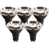 Set van 5 GU10 dim to warm LED lampen AR70 6W 2000K-3000K