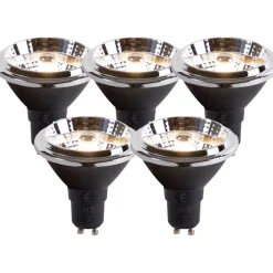 Set van 5 GU10 dim to warm LED lampen AR70 6W 2000K-3000K