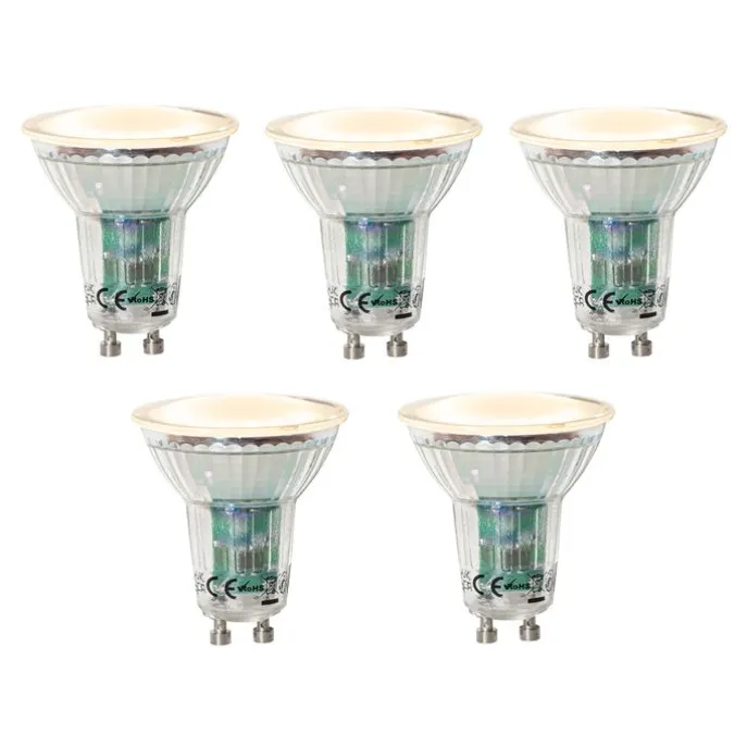 Set van 5 GU10 dimbare LED lamp schemersensor 3W 200 lm 2200K