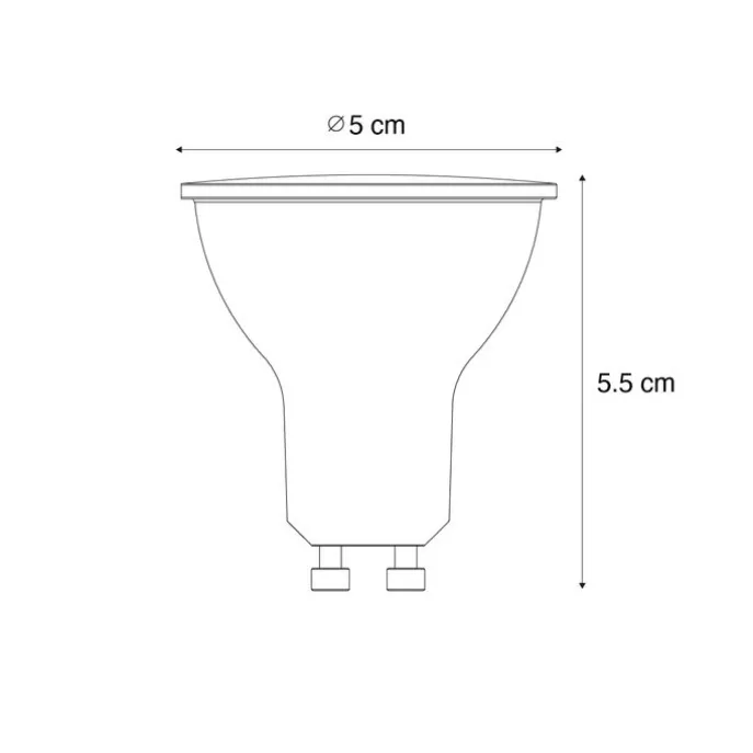 Set van 5 GU10 dimbare LED lamp schemersensor 3W 200 lm 2200K