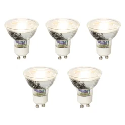 Set van 5 GU10 dimbare LED lamp 5W 370 lm 3000K
