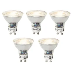 Set van 5 GU10 dimbare LED lampen 7W 600 lm 3000K