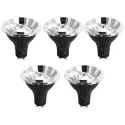 Set van 5 GU10 dimbare LED lamp 70mm 6.5W 600 lm 3000K