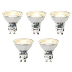 Set van 5 GU10 dimbare LED lampen 7W 600 lm 2700K