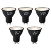 Set van 5 GU10 dimbare LED lampen zwart 6W 450 lm 3000K