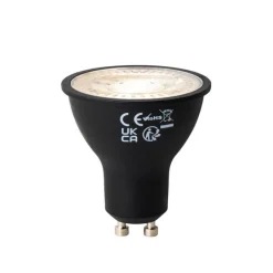 Set van 5 GU10 dimbare LED lampen zwart 6W 450 lm 3000K